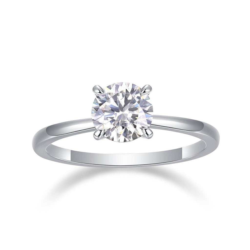 Oath - Set With 1-2 Carat Top-quality Moissanite S925 Silver And Platinum-plated Diamond Wedding Ring. The Ring Can Be Tested With A Diamond Pen. Gold Rose Gold - IVOIRART.COM