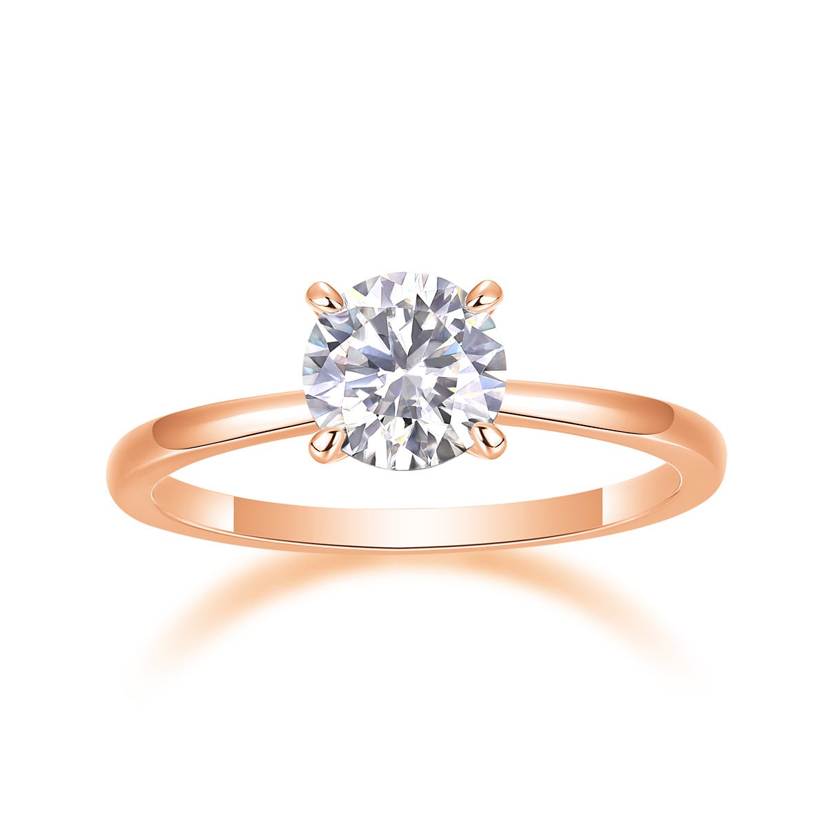 Oath - Set With 1-2 Carat Top-quality Moissanite S925 Silver And Platinum-plated Diamond Wedding Ring. The Ring Can Be Tested With A Diamond Pen. Gold Rose Gold - IVOIRART.COM