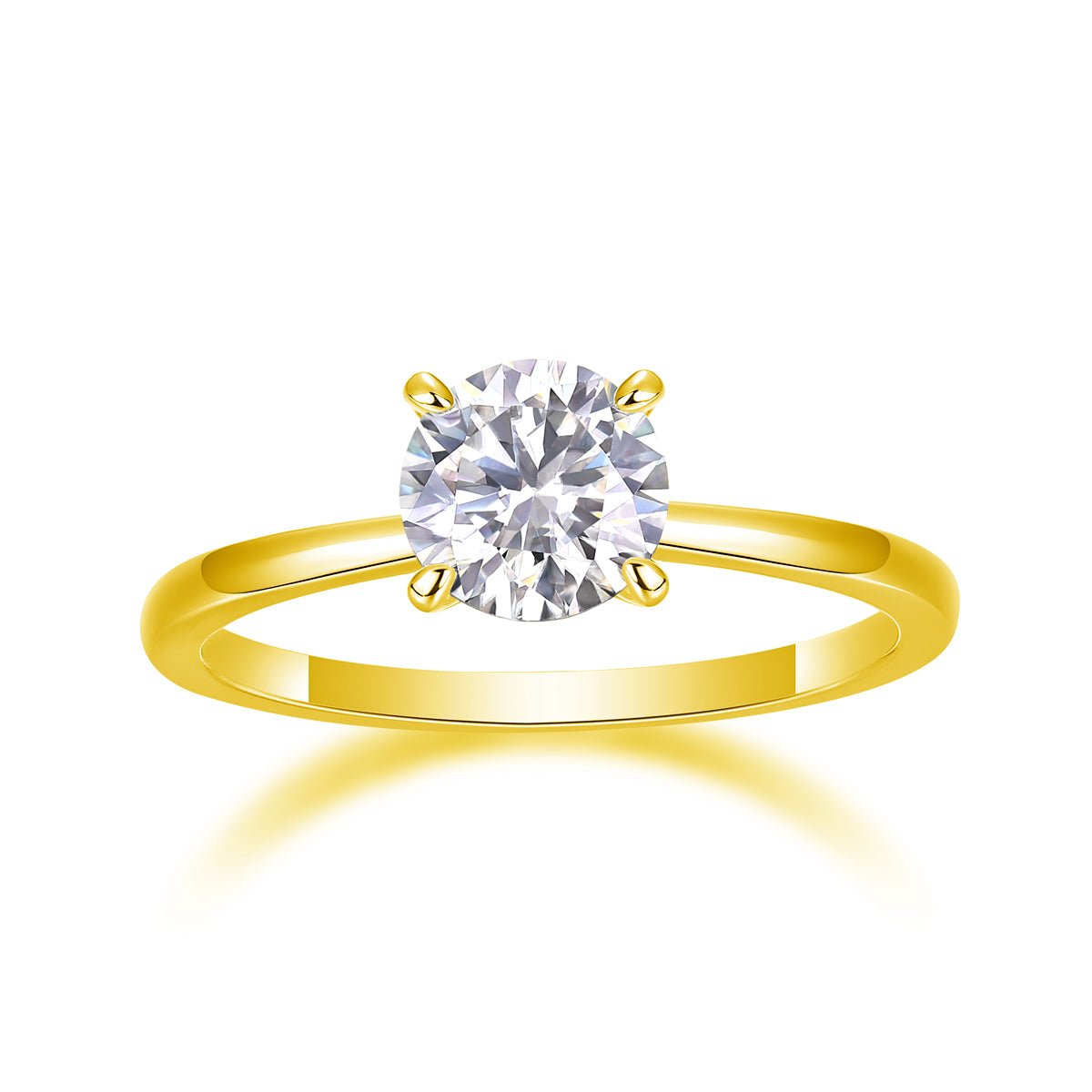 Oath - Set With 1-2 Carat Top-quality Moissanite S925 Silver And Platinum-plated Diamond Wedding Ring. The Ring Can Be Tested With A Diamond Pen. Gold Rose Gold - IVOIRART.COM