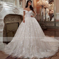 Off-shoulder French-style Bride Trailing Mori Style Simple Small Wedding Dress - IVOIRART.COM