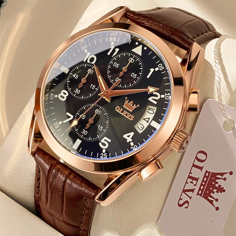 OLEVS Luxury Mens Watches Waterproof Luminous Quartz - IVOIRART.COM