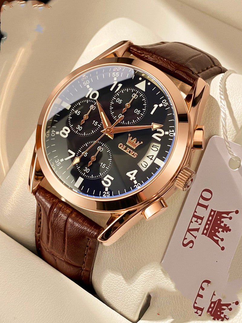 OLEVS Luxury Mens Watches Waterproof Luminous Quartz - IVOIRART.COM