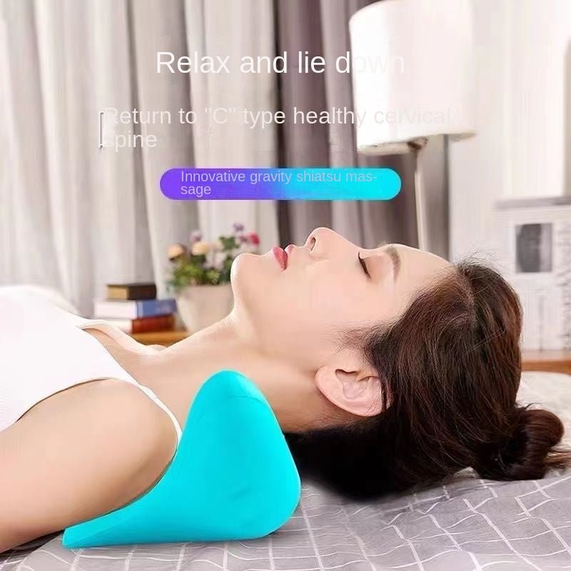 Oreiller de Massage Cervical par Gravité avec Acupression, Correcteur de Traction pour Cou, Épaules et Colonne Cervicale - IVOIRART.COM