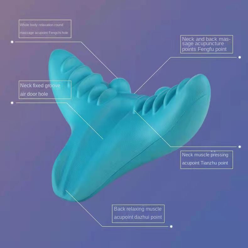 Oreiller de Massage Cervical par Gravité avec Acupression, Correcteur de Traction pour Cou, Épaules et Colonne Cervicale - IVOIRART.COM