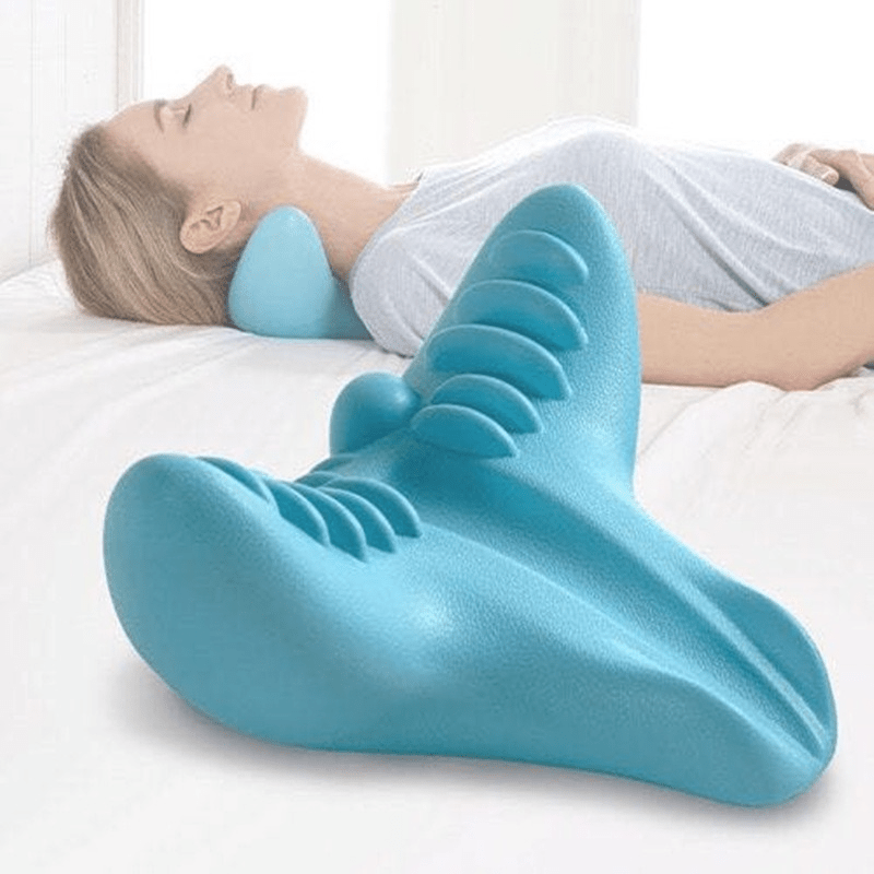 Oreiller de Massage Cervical par Gravité avec Acupression, Correcteur de Traction pour Cou, Épaules et Colonne Cervicale - IVOIRART.COM