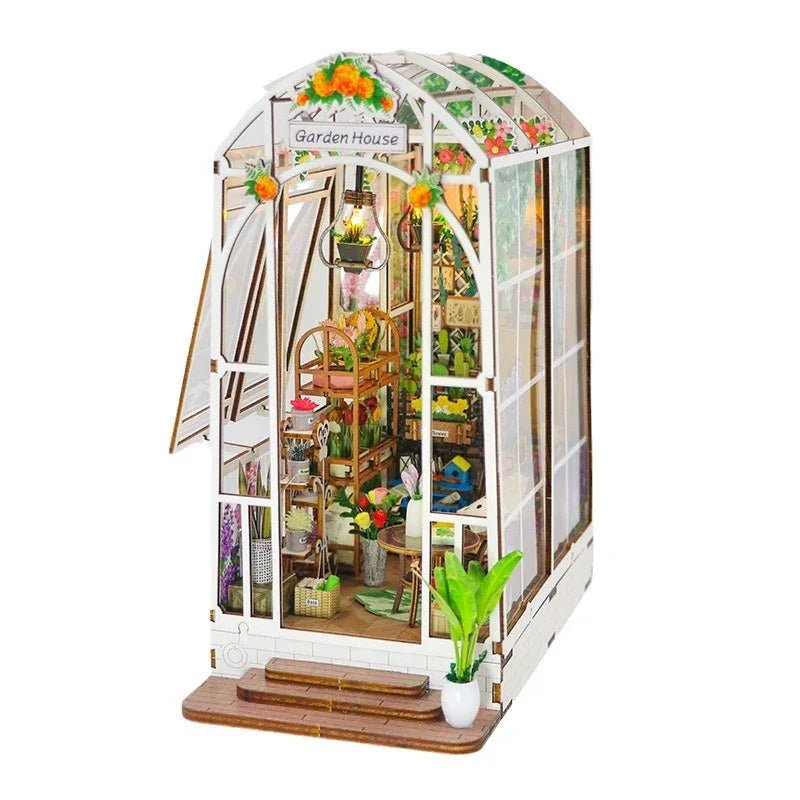 Ornement Mini Serre de Bureau Assemblée à la Main, Modèle Décoratif en Bois - IVOIRART.COM