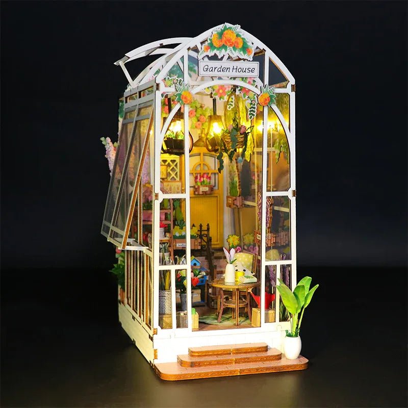 Ornement Mini Serre de Bureau Assemblée à la Main, Modèle Décoratif en Bois - IVOIRART.COM