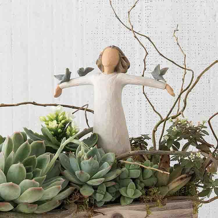 Ornements artisanaux en résine forme ange pour décoration intérieure élégante - IVOIRART.COM