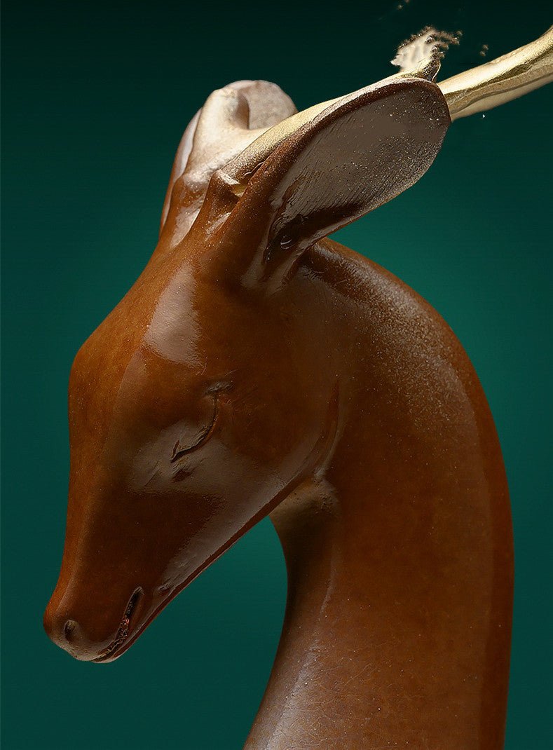 Ornements de Cerfs en Laiton Pur aux Neuf Couleurs, Grandeur Variée, Art Chinois - IVOIRART.COM