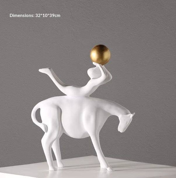 Ornements déco moderne luxe léger — art pour salon, figurines abstraites design! - IVOIRART.COM