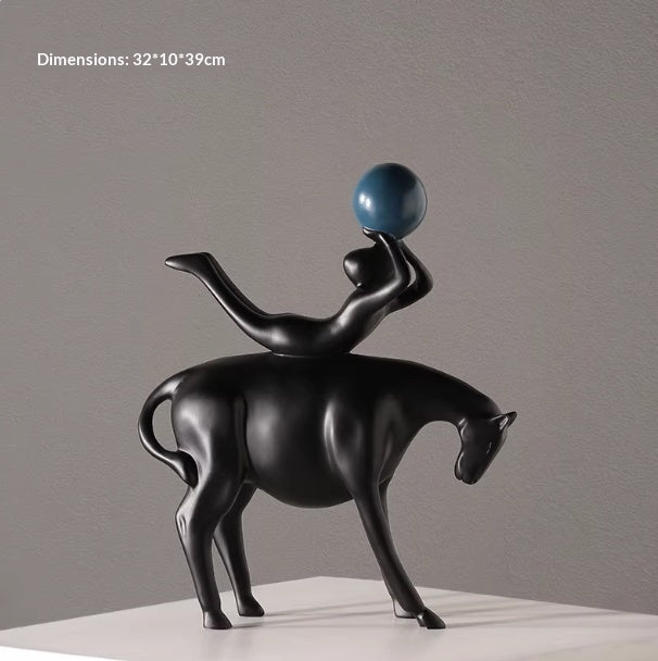 Ornements déco moderne luxe léger — art pour salon, figurines abstraites design! - IVOIRART.COM