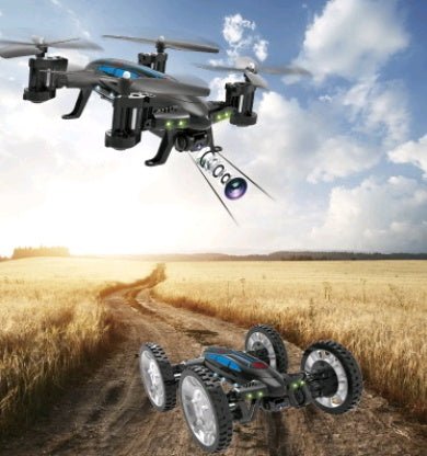 OTRC FY602 Voiture Drone Route Aérienne RC 2-en-1 Quadcoptère RC 2,4G 6-Axes 4CH Hélicoptère Caméra HD Haute Vitesse 4WD - IVOIRART.COM