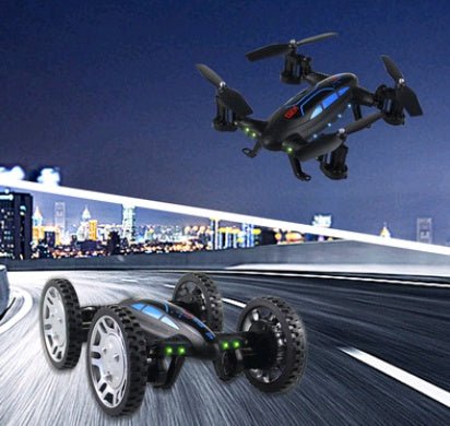 OTRC FY602 Voiture Drone Route Aérienne RC 2-en-1 Quadcoptère RC 2,4G 6-Axes 4CH Hélicoptère Caméra HD Haute Vitesse 4WD - IVOIRART.COM
