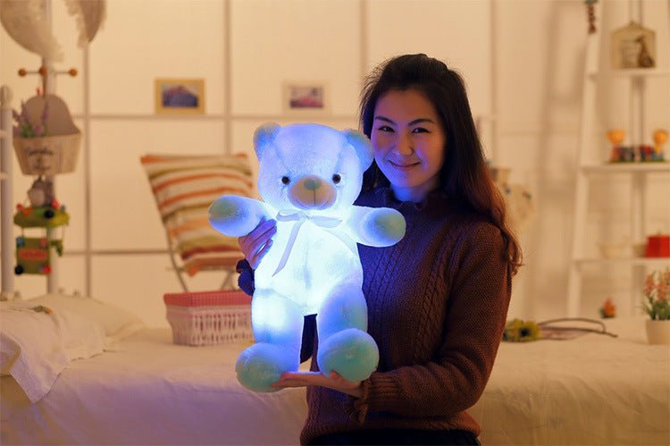 Ours en Peluche Éclairé LED Créatif Multicolore Lumineux Cadeau de Noël - IVOIRART.COM