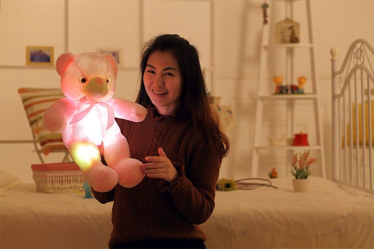 Ours en Peluche Éclairé LED Créatif Multicolore Lumineux Cadeau de Noël - IVOIRART.COM
