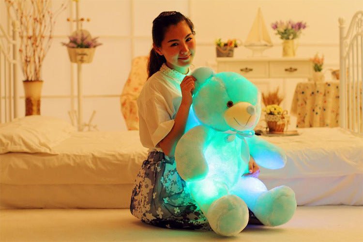 Ours en Peluche Éclairé LED Créatif Multicolore Lumineux Cadeau de Noël - IVOIRART.COM