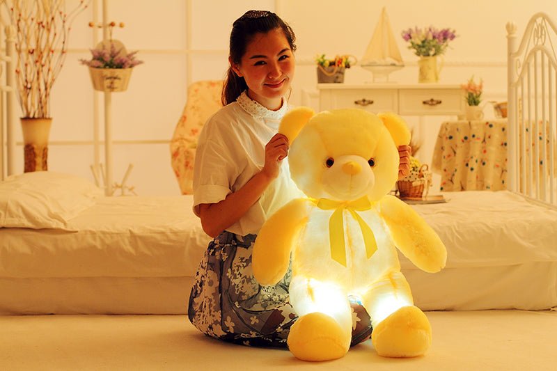 Ours en Peluche Éclairé LED Créatif Multicolore Lumineux Cadeau de Noël - IVOIRART.COM