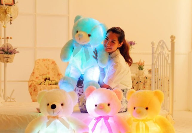 Ours en Peluche Lumineux Coloré avec LED - Peluche Décorative et Réconfortante - IVOIRART.COM