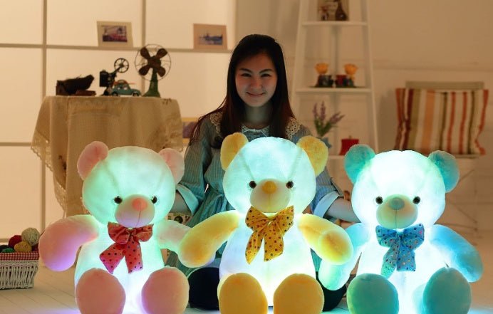 Ours en Peluche Lumineux Coloré avec LED - Peluche Décorative et Réconfortante - IVOIRART.COM