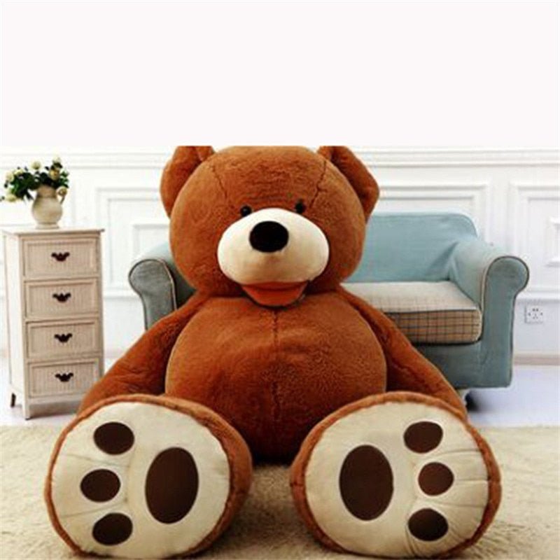 Ourson Géant en Peluche avec Coquille en Cuir Ultra Doux et XXL - IVOIRART.COM