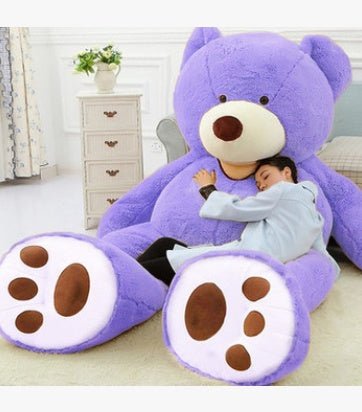 Ourson Géant en Peluche avec Coquille en Cuir Ultra Doux et XXL - IVOIRART.COM