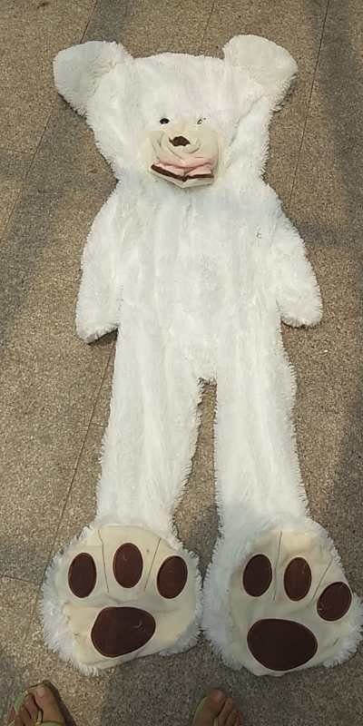 Ourson Géant en Peluche avec Coquille en Cuir Ultra Doux et XXL - IVOIRART.COM