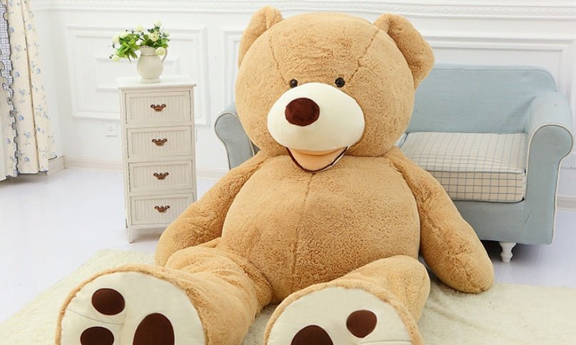 Ourson Géant en Peluche avec Coquille en Cuir Ultra Doux et XXL - IVOIRART.COM