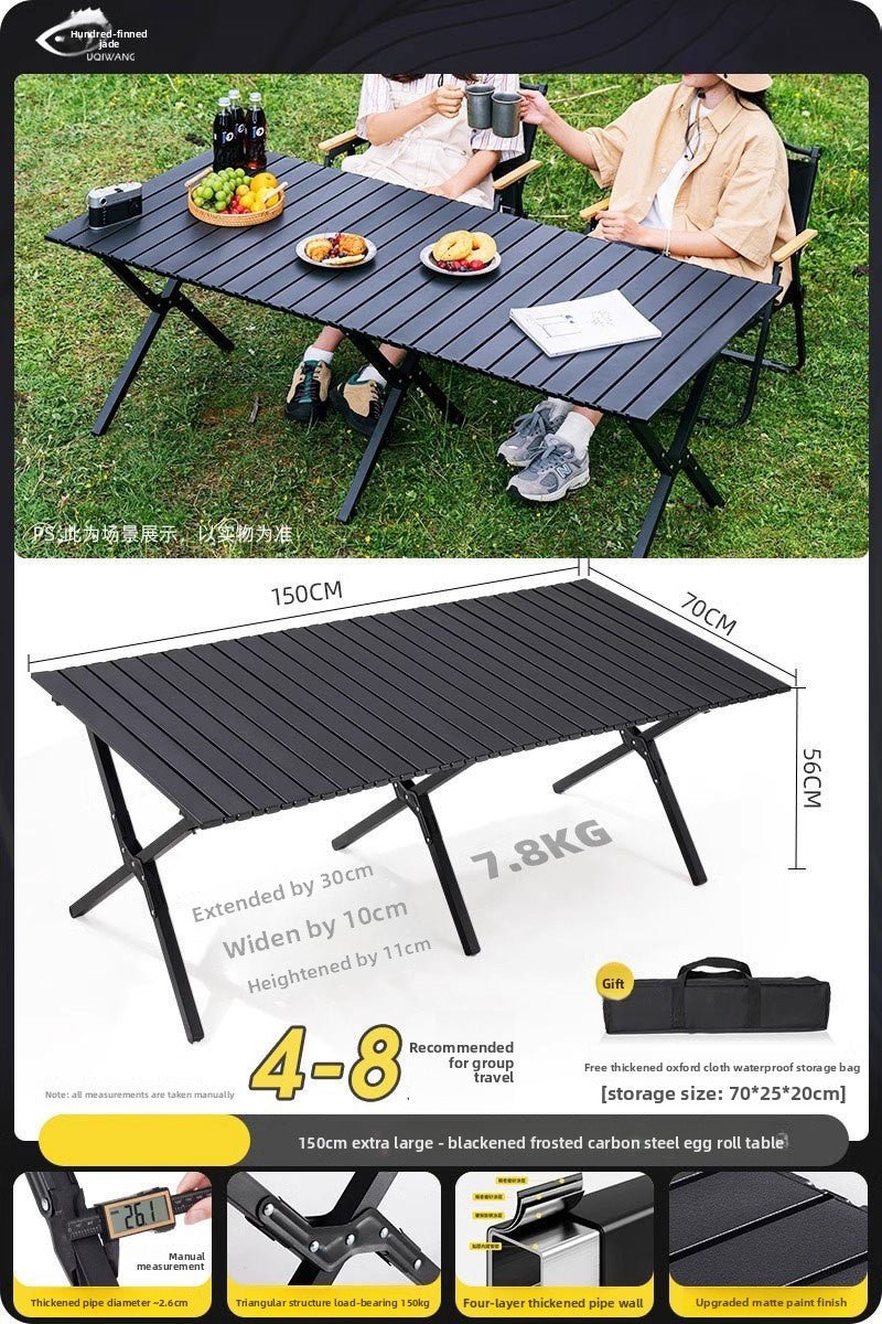 Outdoor Folding Table, Roll-up Table, Portable Tables And Chairs For Picnic, Outdoor Cooking, Barbecue And Camping - IVOIRART.COM