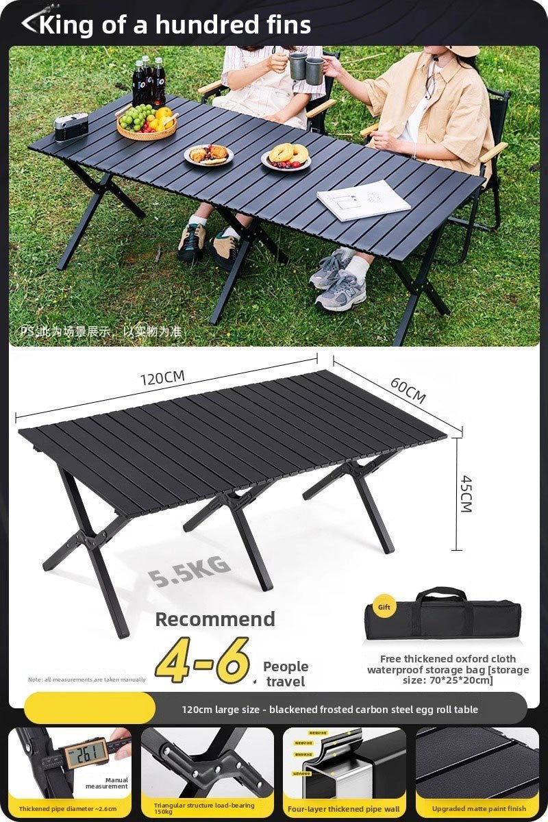 Outdoor Folding Table, Roll-up Table, Portable Tables And Chairs For Picnic, Outdoor Cooking, Barbecue And Camping - IVOIRART.COM