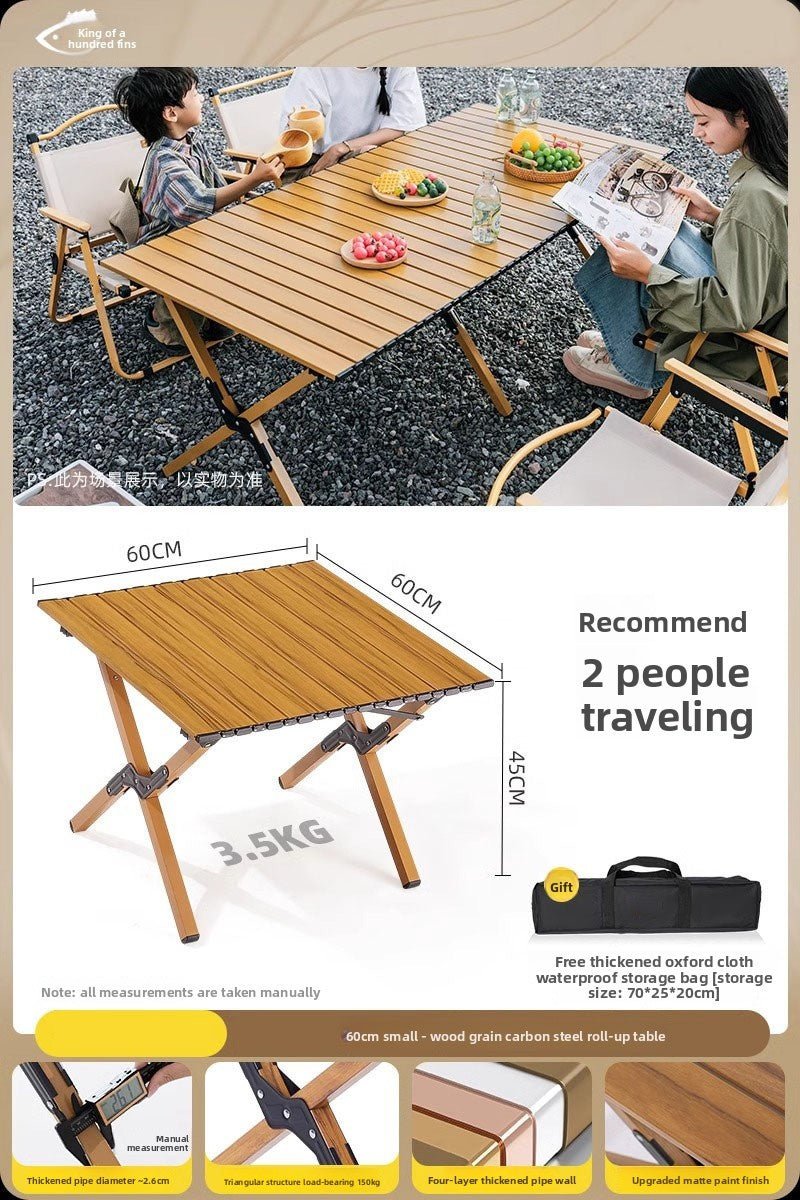 Outdoor Folding Table, Roll-up Table, Portable Tables And Chairs For Picnic, Outdoor Cooking, Barbecue And Camping - IVOIRART.COM