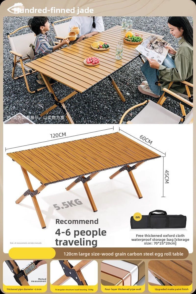 Outdoor Folding Table, Roll-up Table, Portable Tables And Chairs For Picnic, Outdoor Cooking, Barbecue And Camping - IVOIRART.COM