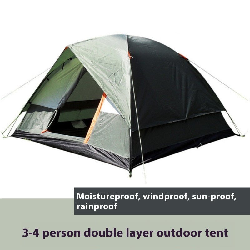 Outdoor Supplies Rain-proof Camping Tent Hand-mounted Double-layer Family Travel Camping Waterproof - IVOIRART.COM