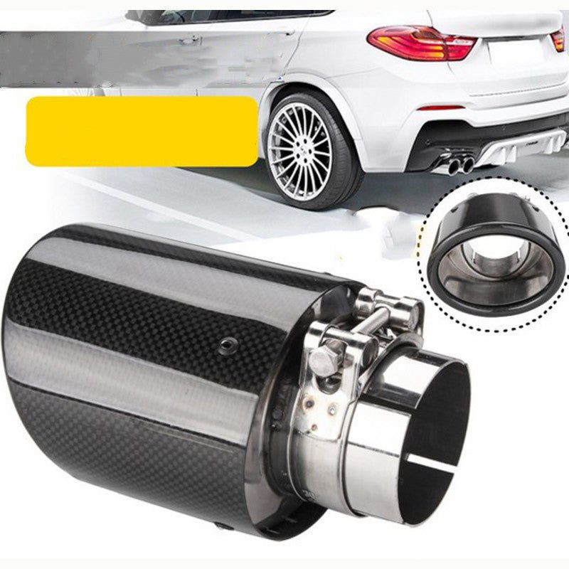 Oval Flat 114*95 Carbon Fiber Tail Throat Car Modified Exhaust Pipe - IVOIRART.COM