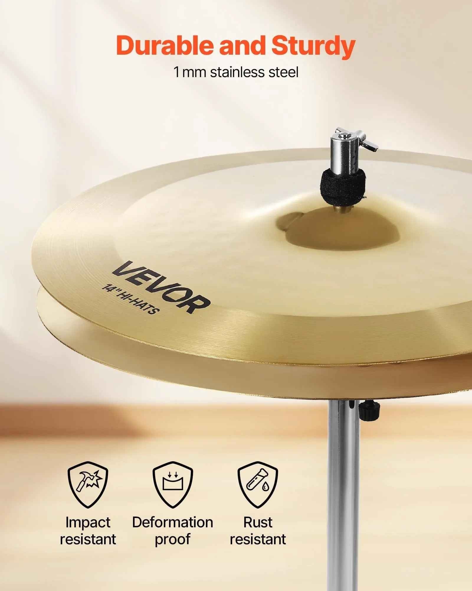 Pack de cymbales, 4 pièces pour batterie - cymbales en alliage avec hi - hats 14 - IVOIRART.COM