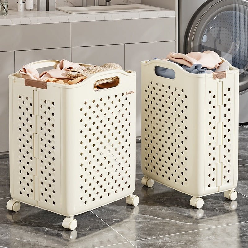 Panier à linge pliant pour maison et salon — rangement pratique en PP moyen blanc - IVOIRART.COM