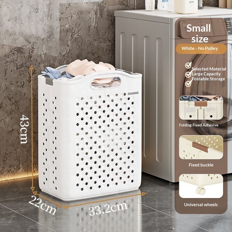 Panier à linge pliant pour maison et salon — rangement pratique en PP moyen blanc - IVOIRART.COM