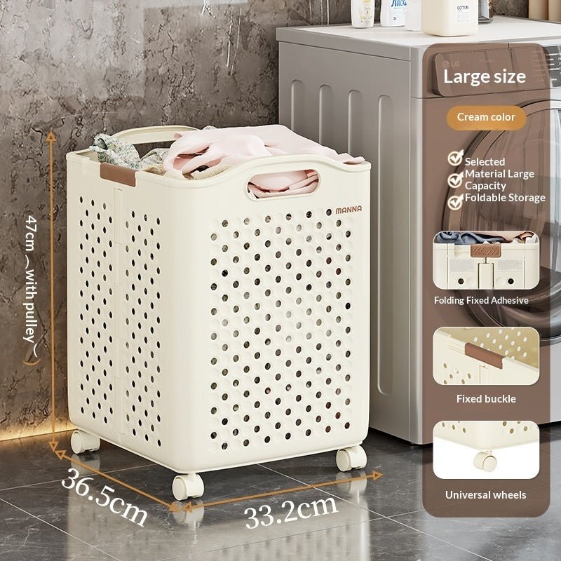 Panier à linge pliant pour maison et salon — rangement pratique en PP moyen blanc - IVOIRART.COM