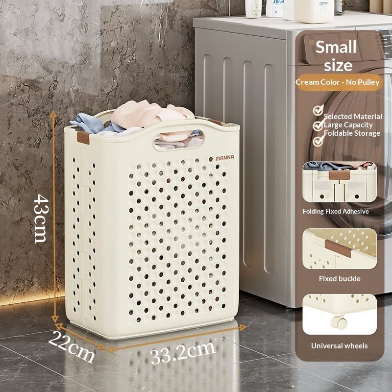 Panier à linge pliant pour maison et salon — rangement pratique en PP moyen blanc - IVOIRART.COM