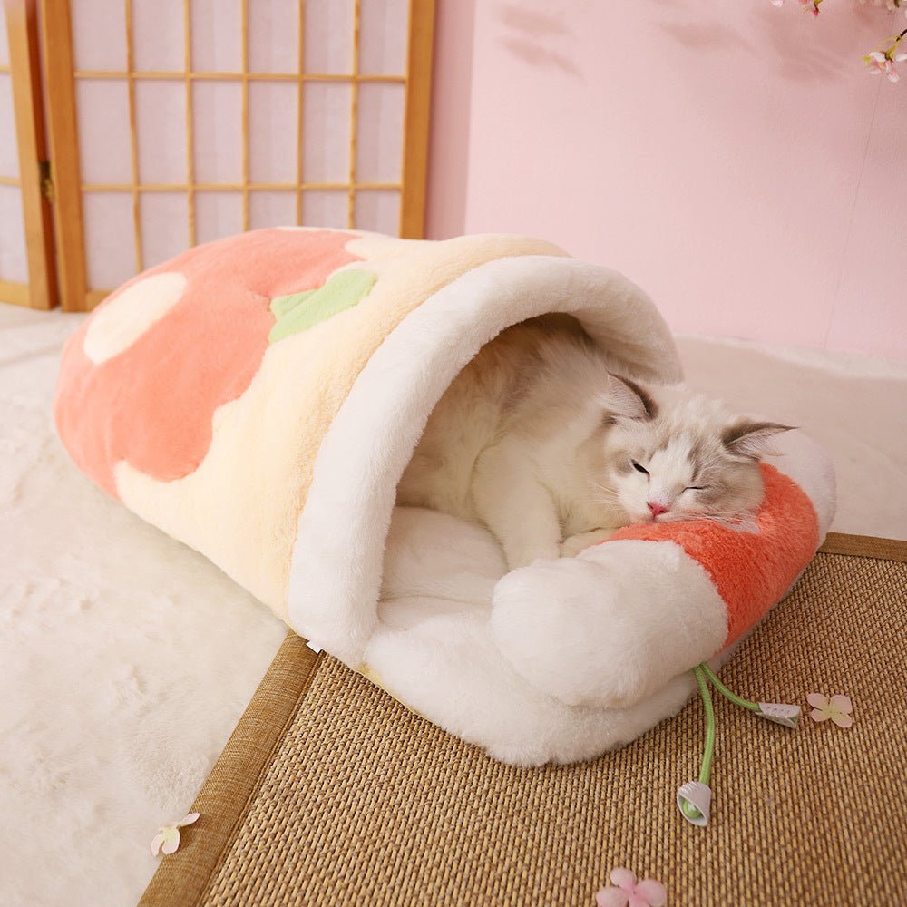 Panier pour chat semi-fermé dinosaure chaleureux épais nid douillet pour animaux! - IVOIRART.COM