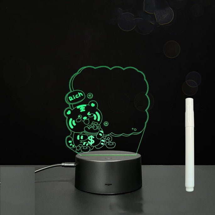 Panneau d'Écriture 3D en Acrylique avec Message Lumineux LED Multicolore - IVOIRART.COM