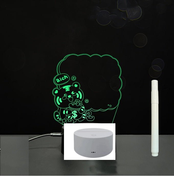 Panneau d'Écriture 3D en Acrylique avec Message Lumineux LED Multicolore - IVOIRART.COM