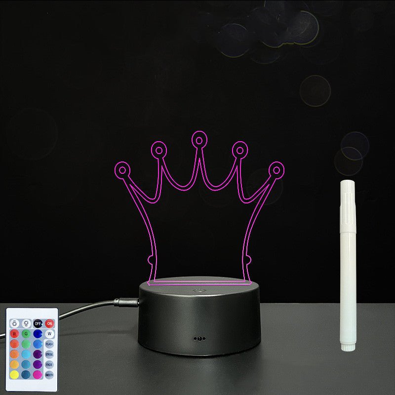 Panneau d'Écriture 3D en Acrylique avec Message Lumineux LED Multicolore - IVOIRART.COM