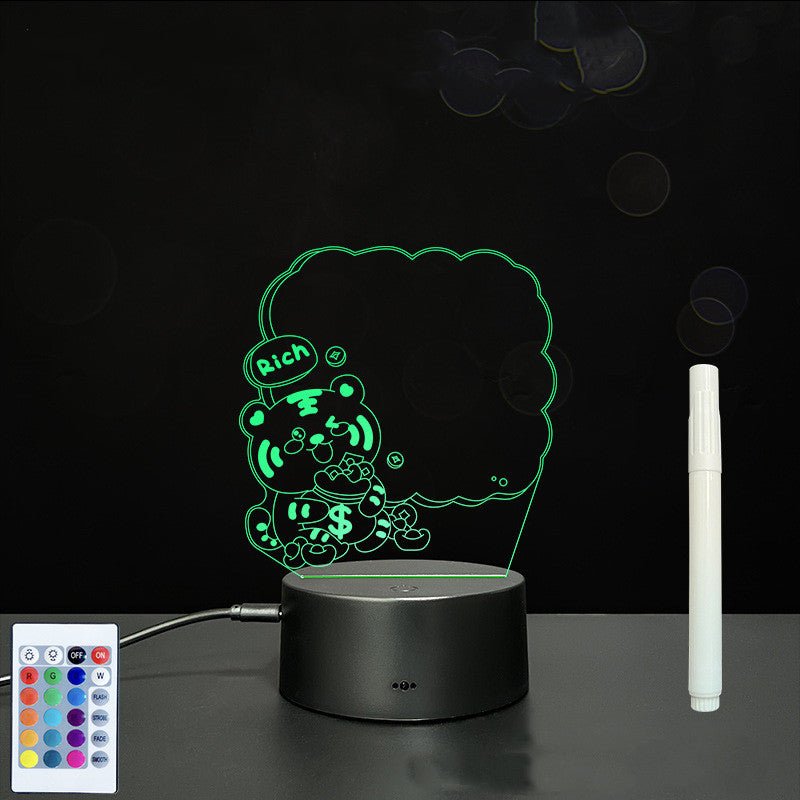 Panneau d'Écriture 3D en Acrylique avec Message Lumineux LED Multicolore - IVOIRART.COM