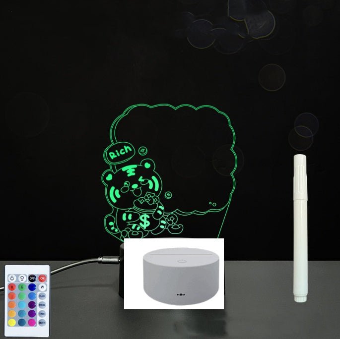 Panneau d'Écriture 3D en Acrylique avec Message Lumineux LED Multicolore - IVOIRART.COM