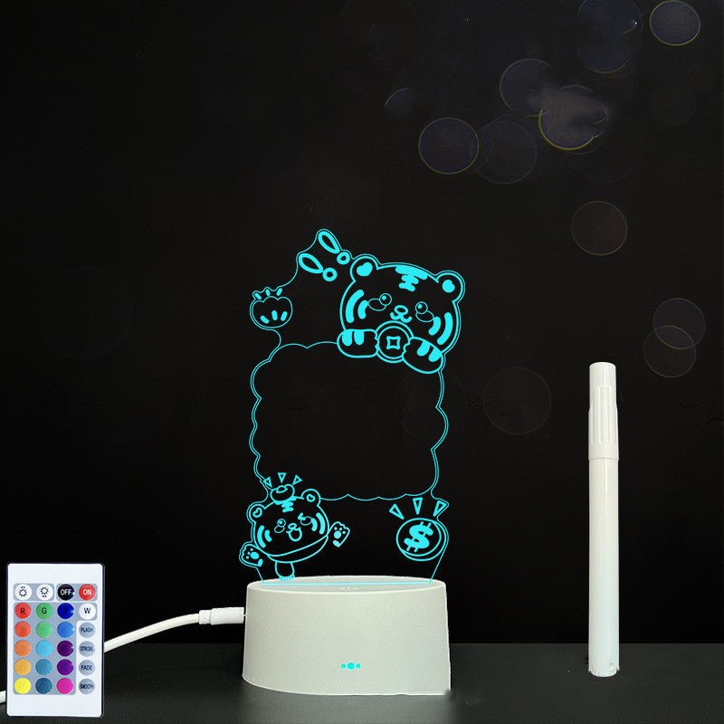 Panneau d'Écriture 3D en Acrylique avec Message Lumineux LED Multicolore - IVOIRART.COM
