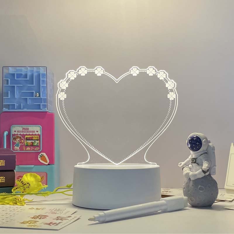 Panneau d'Écriture 3D en Acrylique avec Message Lumineux LED Multicolore - IVOIRART.COM