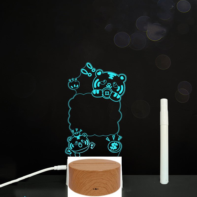 Panneau d'Écriture 3D en Acrylique avec Message Lumineux LED Multicolore - IVOIRART.COM