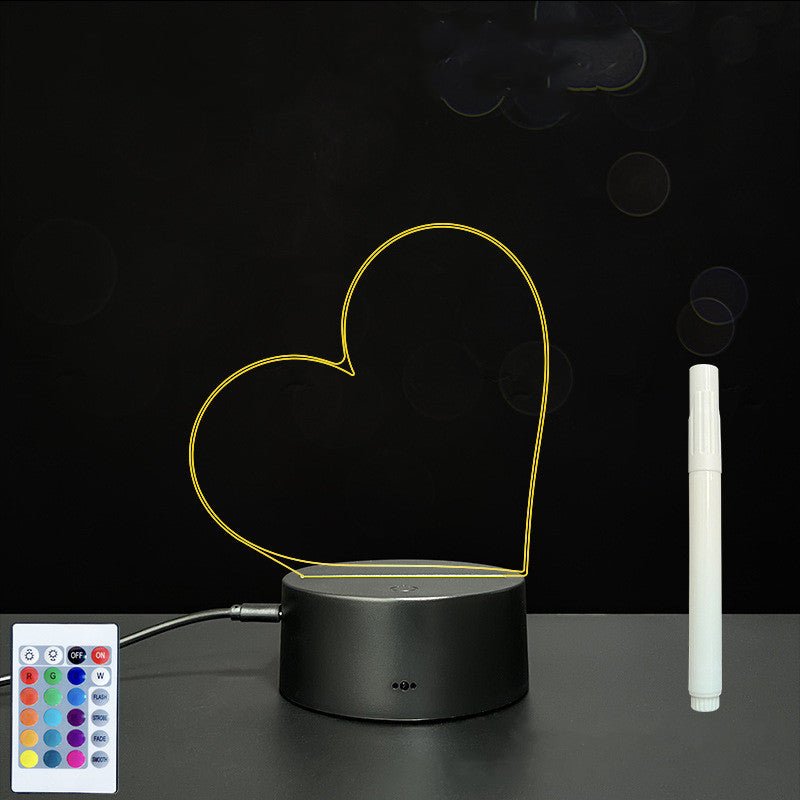 Panneau d'Écriture 3D en Acrylique avec Message Lumineux LED Multicolore - IVOIRART.COM