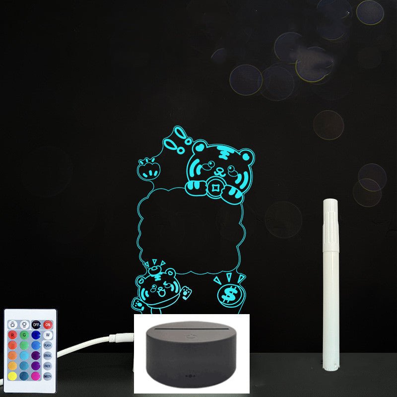 Panneau d'Écriture 3D en Acrylique avec Message Lumineux LED Multicolore - IVOIRART.COM