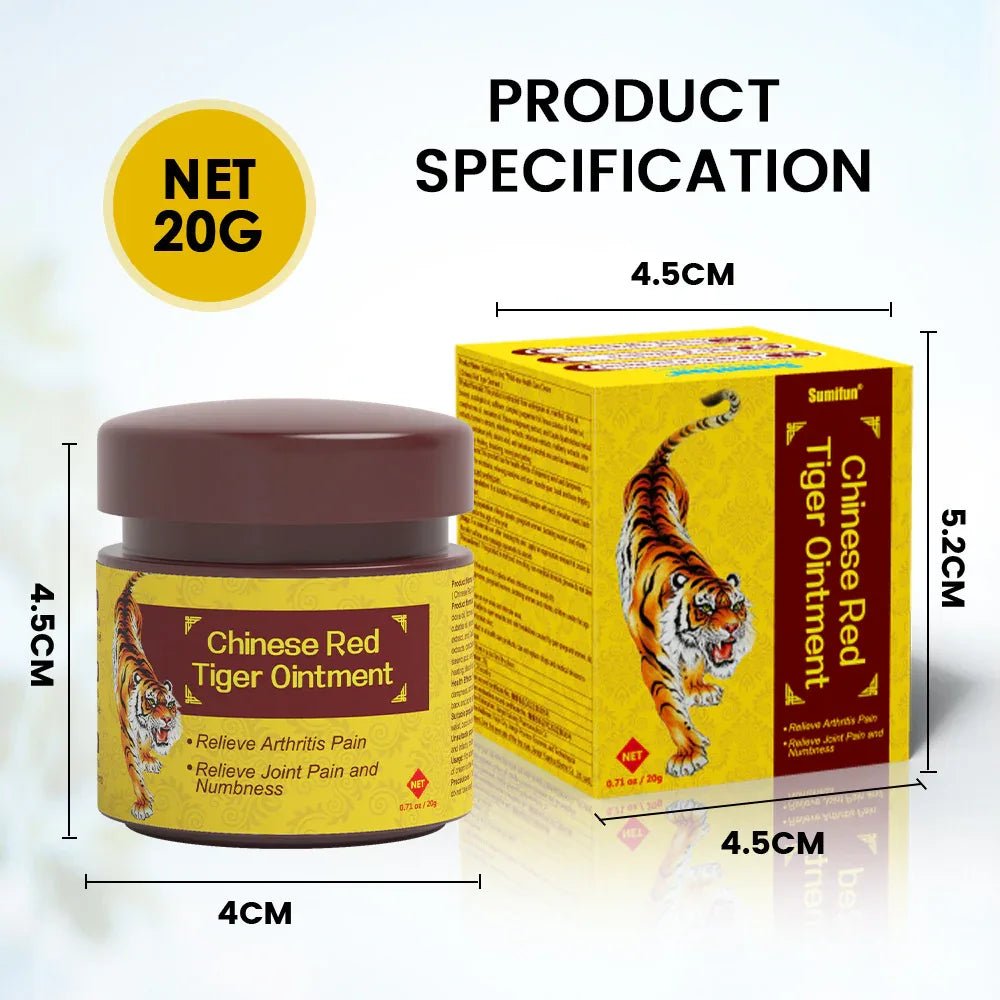 Pansement chinois rouge tigre revitalisant la circulation sanguine et crème antidouleur fièvre - IVOIRART.COM